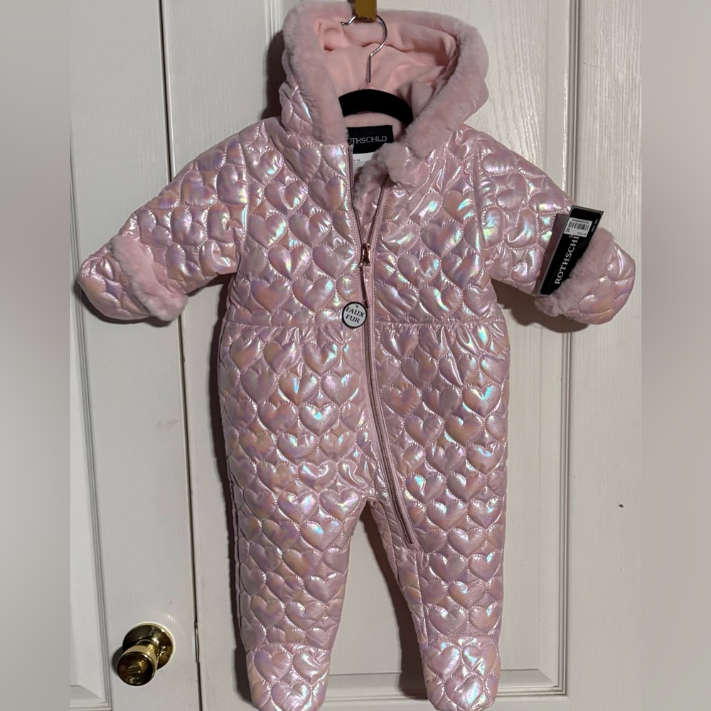 Rothschild Iridescent Pink Quilted Kids Footie